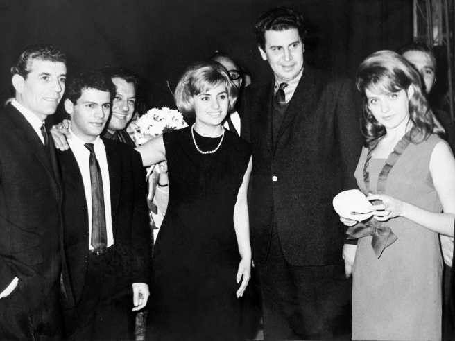 1965, Συναυλία στο Θέατρο Κεντρικό, Γ. Μπηθικώτσης, Σ. Ξαρχάκος, Β. Μοσχολιού, Μ. Θεοδωράκης, Αλέκα Μαβίλη